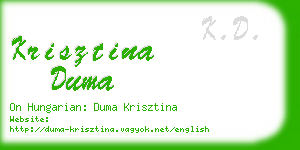 krisztina duma business card